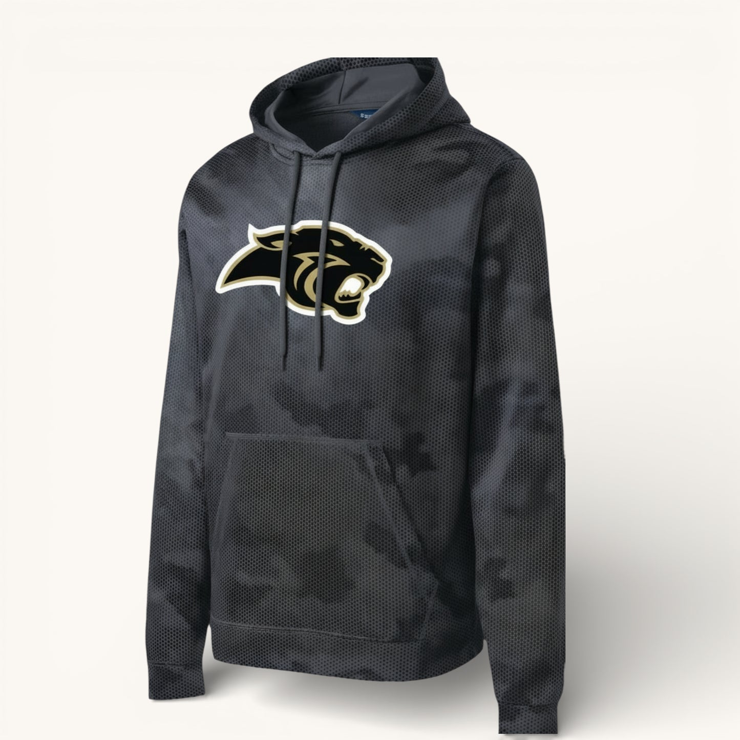 Canton Academy | Performance Panther Head Black Camo Hoodie