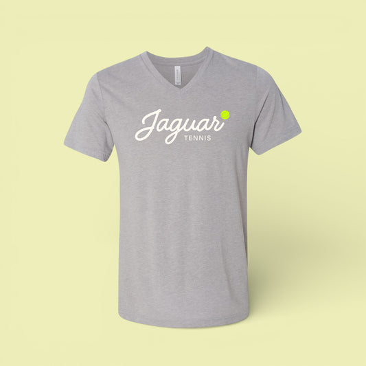 Jaguar Tennis | Jaguars TB Unisex Triblend V-Neck Tee in Athletic Heather