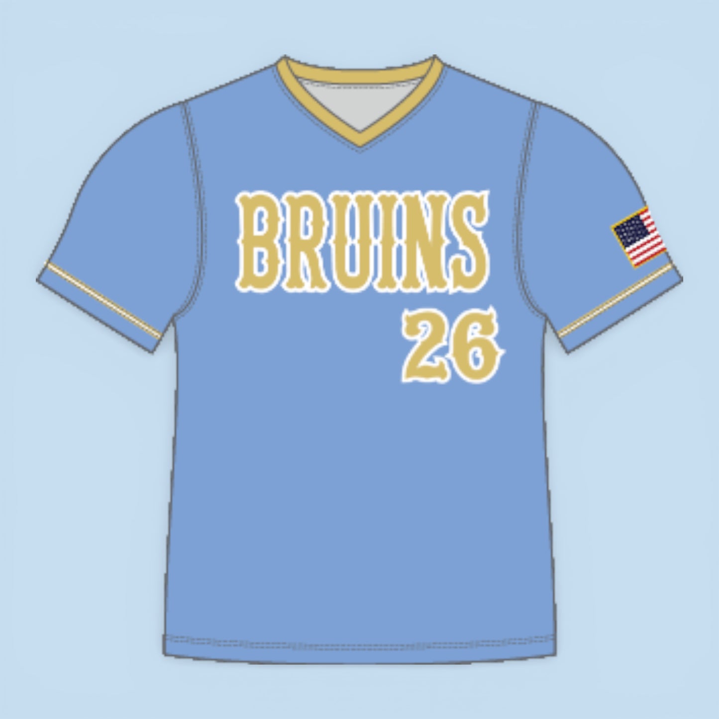 MS Bruins | Bruins Columbia Blue V-Neck Jersey