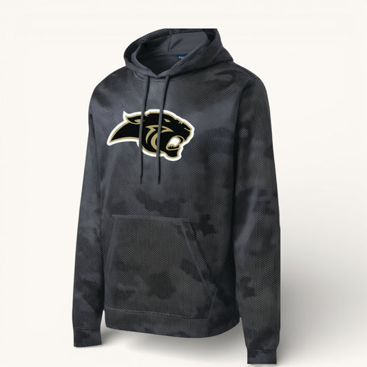Canton Academy | Performance Panther Head Black Camo Hoodie