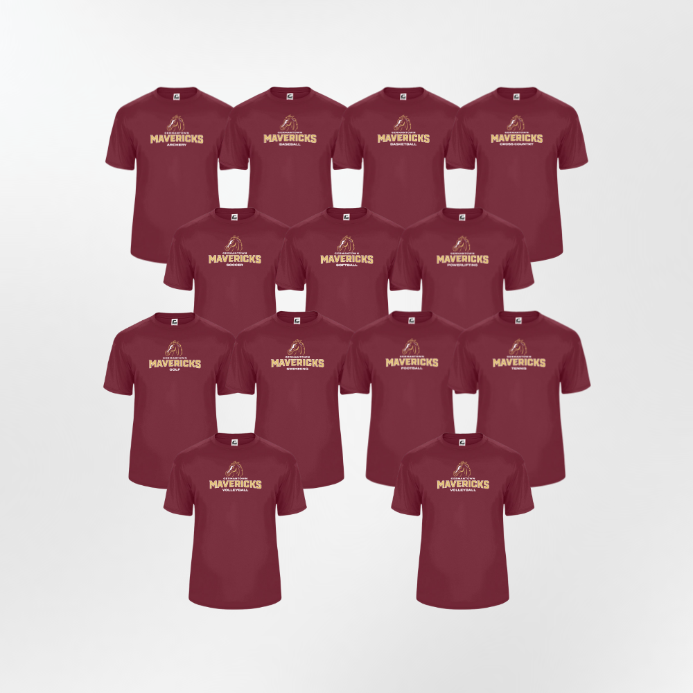 GHS | Mavericks Sport Specific Performance Tee in Cardinal