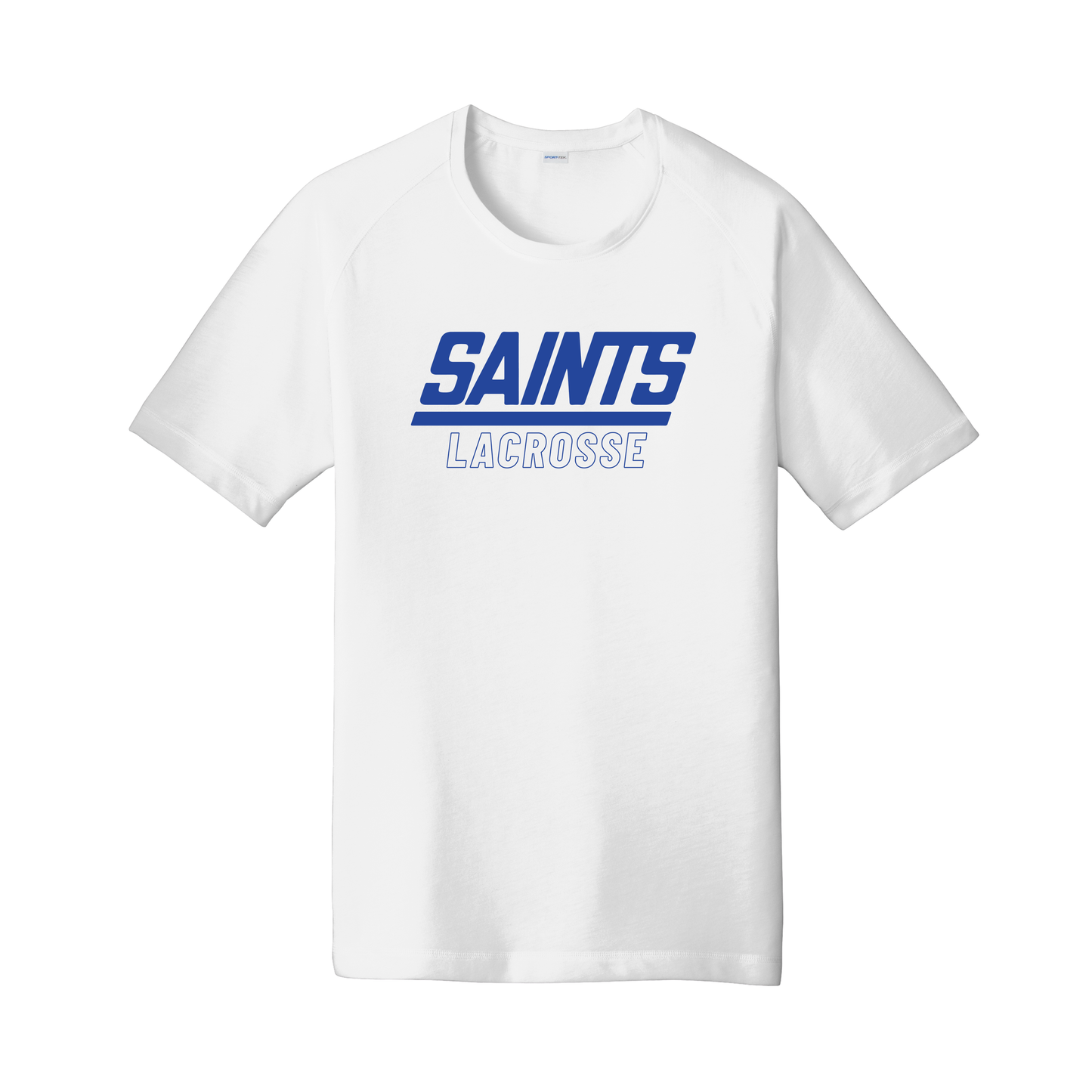 Saints Lacrosse | Performance Tri-Blend Wicking Raglan Tee in White