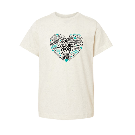 Victory Gymnastics Heart Oatmeal T-shirt